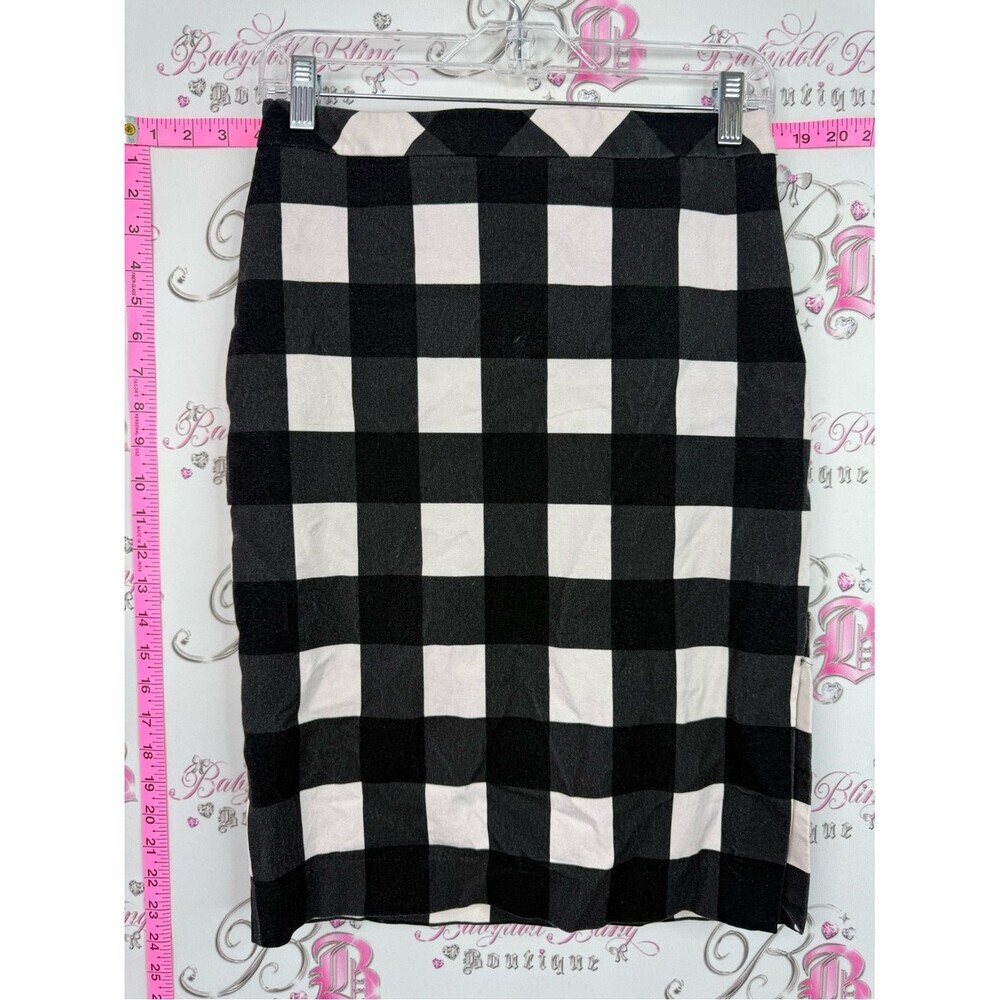 Banana Republic Black and White Buffalo Check Pencil Skirt